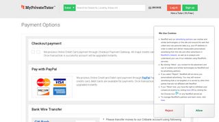 
                            9. Payment Options - MyPrivateTutor: UAE