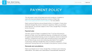 
                            5. Payment Policy - Peak Brain Training