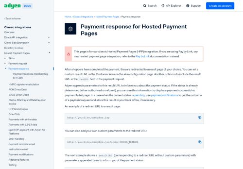 
                            12. Payment response for Hosted Payment Pages - Adyen's documentation