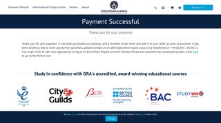 
                            8. Payment Successful - Oxford Royale Academy