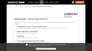 
                            6. Payment|Collector Bank Checkout - SiteDirect