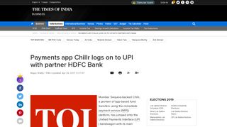 
                            11. Payments app Chillr logs on to UPI with partner HDFC Bank - Times of ...