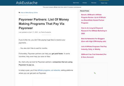 
                            13. Payoneer Partners: List Of Money Making Programs That Pay Via ...