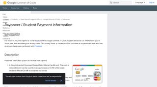 
                            13. Payoneer / Student Payment Information | Google Summer of Code ...