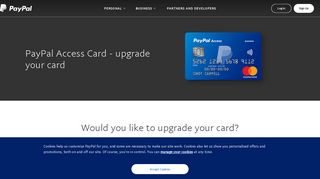 
                            3. PayPal Access Card – Upgrade – PayPal UK