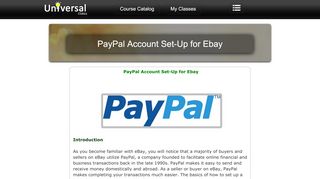 
                            10. PayPal Account Set-Up for Ebay | UniversalClass