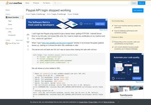 
                            12. Paypal API login stopped working - Stack Overflow