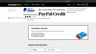 
                            8. PayPal Credit (formerly Bill Me Later) - ConsumerAffairs.com
