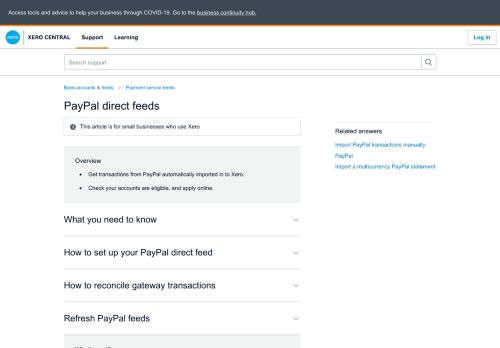 
                            9. PayPal direct feeds - Xero Central