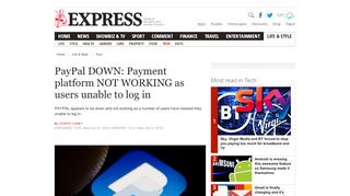 
                            6. PayPal down: Payment platform not working as users unable to log in ...