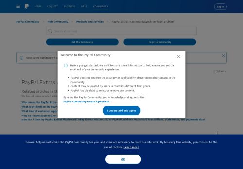 
                            4. PayPal Extras Mastercard/Synchrony login problem - PayPal Community