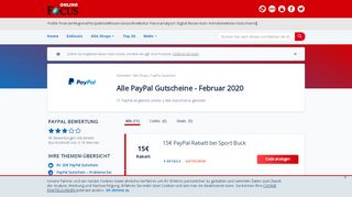 
                            8. PayPal Gutscheine: 50% Rabatt - Februar 2019 - Focus