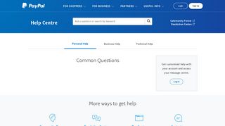 
                            4. PayPal Help Centre Home