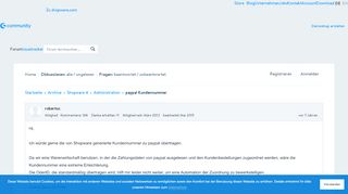 
                            9. paypal Kundennummer - Shopware Community Forum