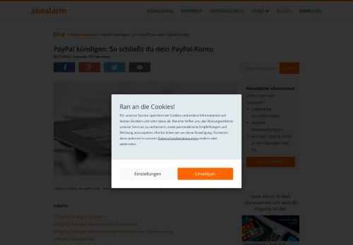 
                            9. PayPal kündigen: So schließt du dein PayPal-Konto - Aboalarm