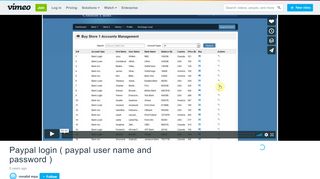 
                            4. Paypal login ( paypal user name and password ) on Vimeo