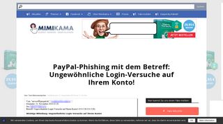 
                            7. PayPal-Phishing mit dem Betreff: Ungewöhnliche Logіn-Versuche auf ...