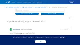 
                            12. PayPal Ratenzahlung Plugin funktioniert nicht! - PayPal Community