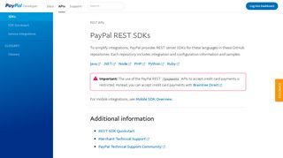 
                            7. PayPal REST SDKs - PayPal Developer