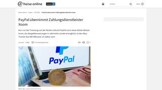 
                            5. PayPal übernimmt Zahlungsdienstleister Xoom | heise online