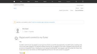 
                            4. Paypal won't connect to my iTunes - Apple Community
