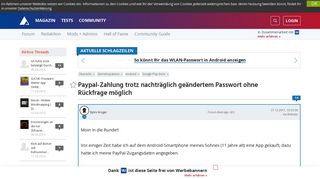 
                            6. Paypal-Zahlung trotz nachträglich geändertem Passwort ohne ...