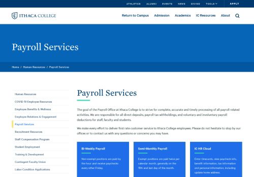 
                            9. Payroll Services | Human Resources | Ithaca College
