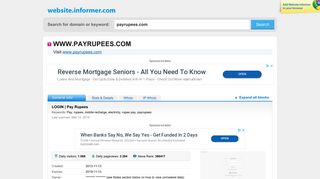 
                            3. payrupees.com at WI. LOGIN | Pay Rupees - Website Informer