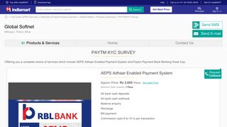 
                            4. PAYTM KYC Survey - AEPS Adhaar Enabled Payment System Service ...