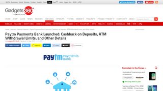 
                            13. Paytm Payments Bank Launched: Cashback on Deposits, ATM ...