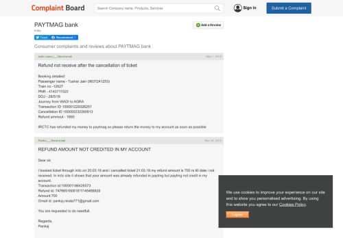 
                            4. PAYTMAG bank - Complaint Board