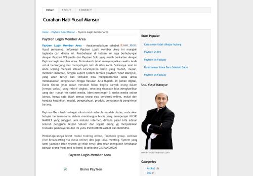 
                            6. Paytren Login Member Area:Curahan Hati Yusuf Mansur