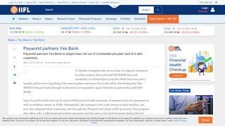 
                            12. Payworld partners Yes Bank - IndiaInfoline