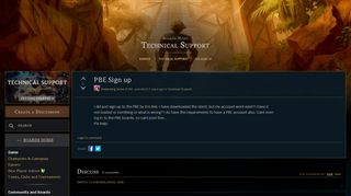 
                            7. PBE Sign up - EUW boards - League of Legends