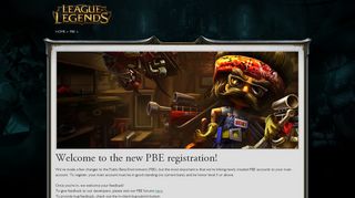 
                            2. PBE Signup | League of Legends - PBE Signups are Closed