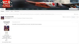 
                            1. PC account to PS4 - War Thunder Forums