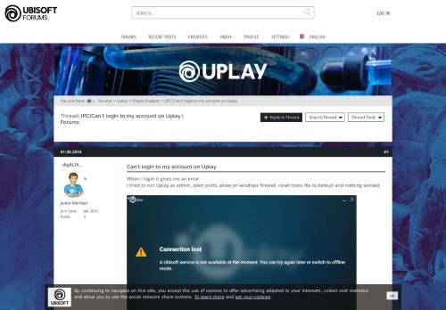 
                            3. [PC] Can't login to my account on Uplay - Ubisoft Forums
