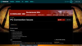 
                            11. PC Connection Issues | Borderlands Wiki | FANDOM powered by ...