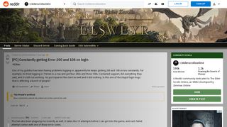 
                            7. [PC] Constantly getting Error 200 and 108 on login ...