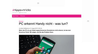 
                            4. PC erkennt Handy nicht - was tun? - Heise