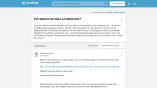 
                            8. PC formatieren ohne Adminrechte?! (Computer, Windows, Programm ...