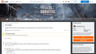 
                            5. PC LOGIN : rulesofsurvival - Reddit