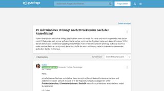 
                            12. Pc mit Windows 10 hängt nach 20 Sekunden nach der Anmeldung ...