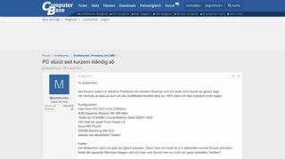 
                            9. PC stürzt seit kurzem ständig ab | ComputerBase Forum
