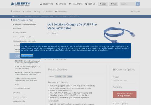 
                            9. PCE5B007BL - LAN Solutions Category 5e U/UTP Pre ...