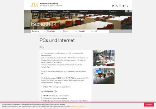
                            8. PCs und Internet - Hochschule Augsburg