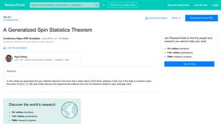 
                            8. (PDF) A Generalized Spin Statistics Theorem - ResearchGate