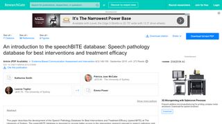 
                            10. (PDF) An introduction to the speechBITE database: Speech pathology ...