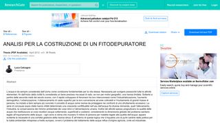 
                            7. (PDF) ANALISI PER LA COSTRUZIONE DI UN FITODEPURATORE