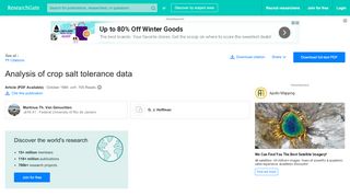 
                            8. (PDF) Analysis of crop salt tolerance data - ResearchGate